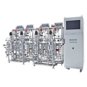 viacero paralelných fermentorov z nehrdzavejúcej ocele